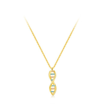 Customized 18k Gold Zircon Silver Pendant Necklace | 925 Sterling Silver Classic Necklace For Women