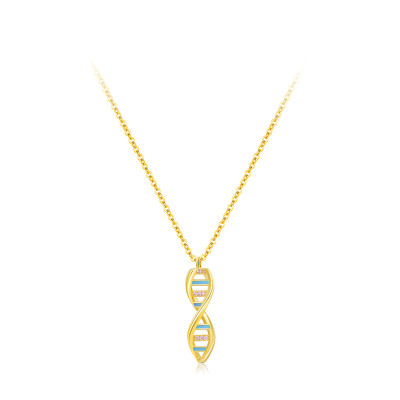 Customized 18k Gold Zircon Silver Pendant Necklace | 925 Sterling Silver Classic Necklace For Women