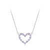 Collar de circonitas de plata 925 al por mayor | Collar con colgante de corazón popular para niñas