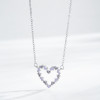 Collar de circonitas de plata 925 al por mayor | Collar con colgante de corazón popular para niñas