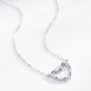 Collar de circonitas de plata 925 al por mayor | Collar con colgante de corazón popular para niñas