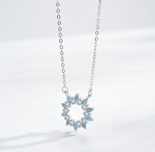 Nuova collana con ciondolo personalizzata da donna | Collana in argento sterling 925 con zirconi di alta qualità