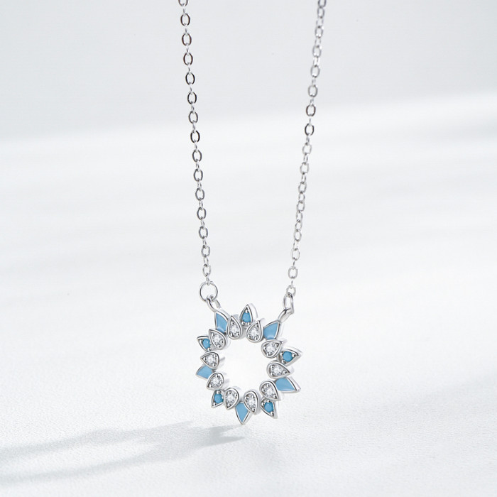 Nuova collana con ciondolo personalizzata da donna | Collana in argento sterling 925 con zirconi di alta qualità