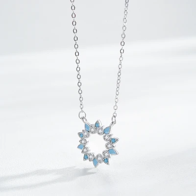 New Custom Womens Pendant Necklace | High Quality Zircon 925 Sterling Silver Necklace