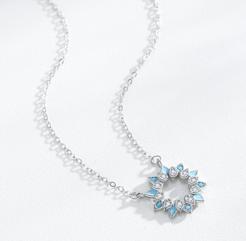 Nuova collana con ciondolo personalizzata da donna | Collana in argento sterling 925 con zirconi di alta qualità