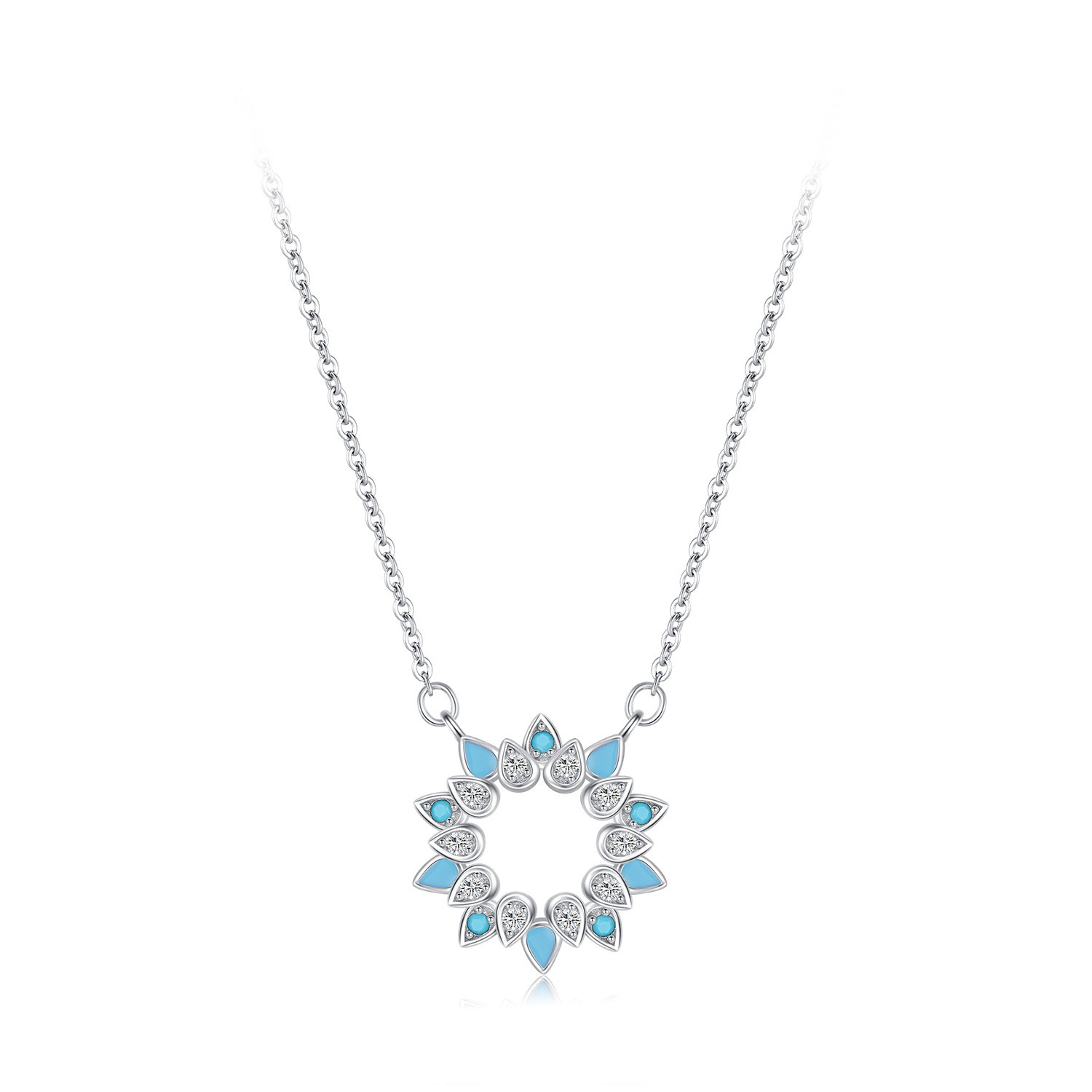 Womens Enamel Pendant Necklace
