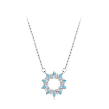 New Custom Womens Enamel Pendant Necklace | High Quality Zircon 925 Sterling Silver Necklace