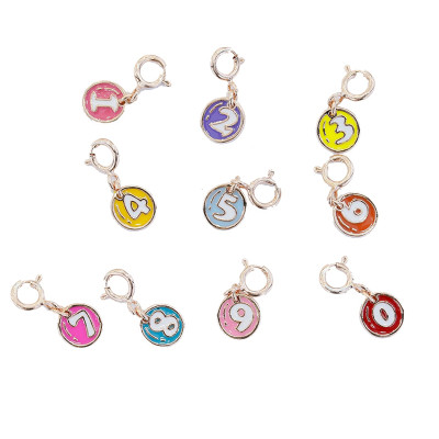 Wholesale 925 Sterling Silver Jewlery Pendant | Rose Gold Plated Enamel Number Children Pendant