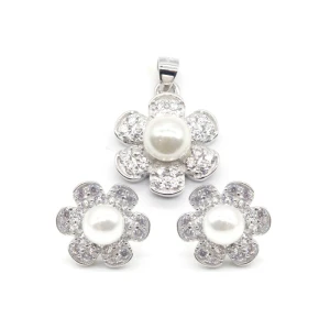 Custom Pearl 925 Silver Bridal Jewelry Set | Classic Zircon Jewelry Set For Women