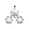 Set di gioielli da sposa in argento 925 con perle personalizzate | Set di gioielli classici in zircone per donna