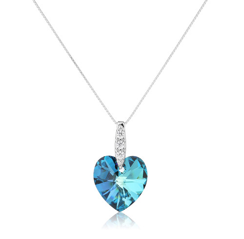 Collana di cristallo in argento 925 all'ingrosso | Collana di lusso con zirconi e strass per donna