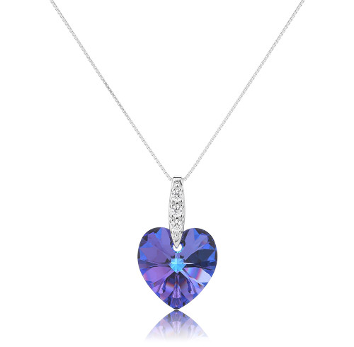 Collana di cristallo in argento 925 all'ingrosso | Collana di lusso con zirconi e strass per donna