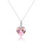 Wholesale 925 Sterling Silver Crystal Rhinestone Necklace | Elegant Heart Pendant Necklace Women