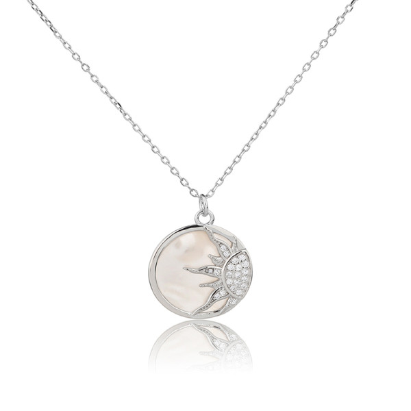 Customized Fashion Elegant Necklace | Shell Zircon 925 Sterling Silver Necklaces For Women