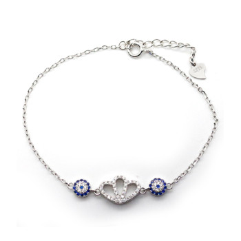 Elegant 925 Sterling Silver Zircon Crown Bracelet | Dainty Princess Crown Jewelry Gift for Women
