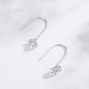 Nuevos pendientes de circonita en plata de ley 925 | Exquisitos pendientes colgantes de plata para mujer