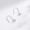 Nuevos pendientes de circonita en plata de ley 925 | Exquisitos pendientes colgantes de plata para mujer