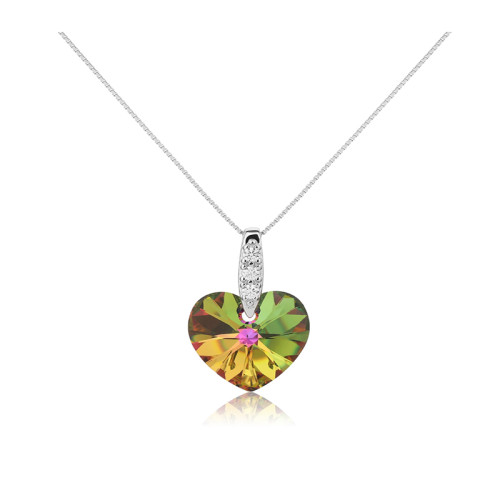 Collana di cristallo in argento sterling 925 in saldo | Collana di lusso con zirconi e strass per donna