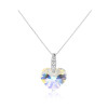 Collar de cristal de plata de ley 925 en oferta | Collar de lujo con circonitas y diamantes de imitación para mujer