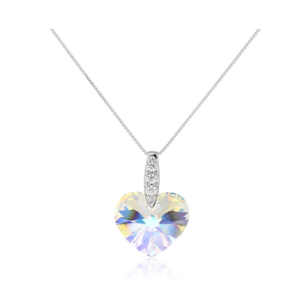 Colar de cristal de prata esterlina 925 em promoção | Colar de luxo com strass e zircônia para mulheres