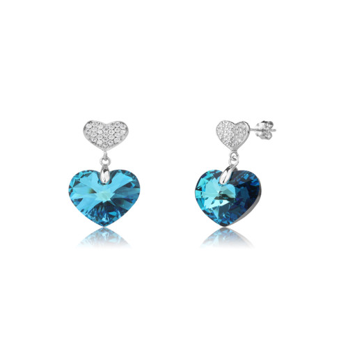 Nuovi orecchini pendenti alla moda con cristalli argentati | Orecchini in argento 925 con zirconi di alta qualità e strass