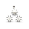 Set di gioielli da sposa all'ingrosso con zirconi | Set di gioielli in argento 925 con perle di conchiglia per donna