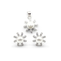 Wholesale Bridal Zircon Jewelry Set | 925 Silver Shell Pearl Jewelry Set For Women