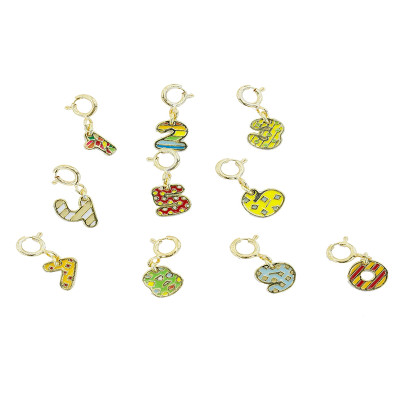 New Products 925 Sterling Silver Pendants | Enamel Numbers Children's Silver Pendant