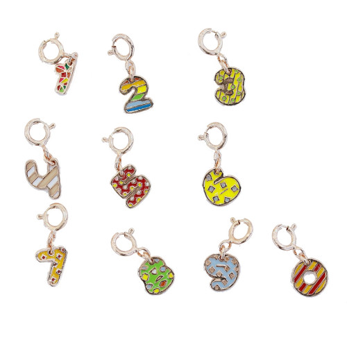 Nuovi prodotti Ciondoli in argento Sterling 925 | Ciondolo in argento per bambini con numeri smaltati
