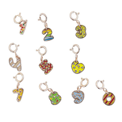 New Products 925 Sterling Silver Pendants | Enamel Numbers Children's Silver Pendant