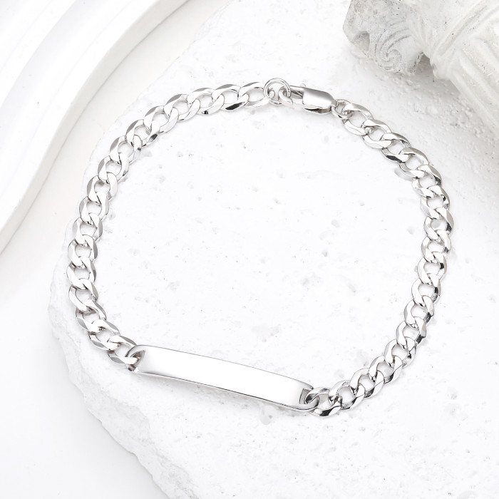 Cadena de eslabones cubanos de plata de ley 925 personalizada | Cadena de eslabones cubanos Miami de plata de moda y sencilla