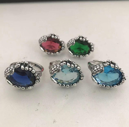 Anello in vetro di lusso di alta qualità all'ingrosso, di grandi dimensioni | Anello da donna in argento sterling di design