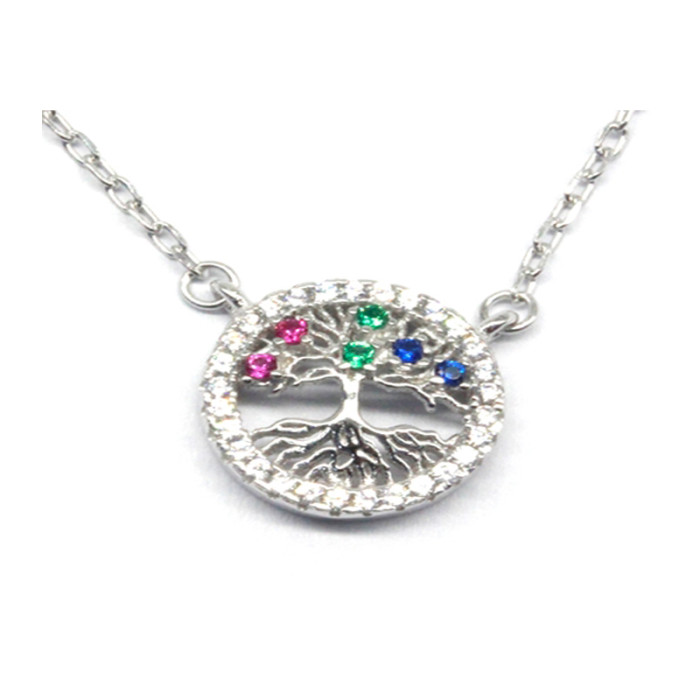 Collares de moda con el Árbol de la Vida en plata de ley 925 | Collares elegantes de lujo para mujer