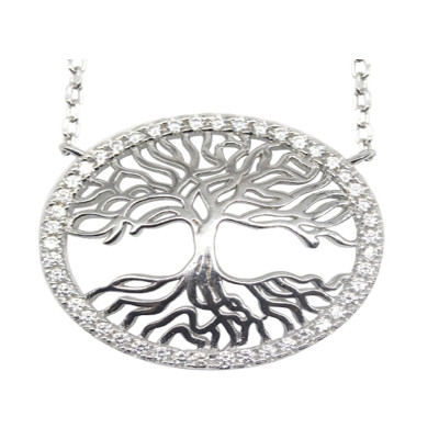 Hot Selling Sterling Silver Necklace | Fine Jewelry Tree Of Life Silver Necklace Women