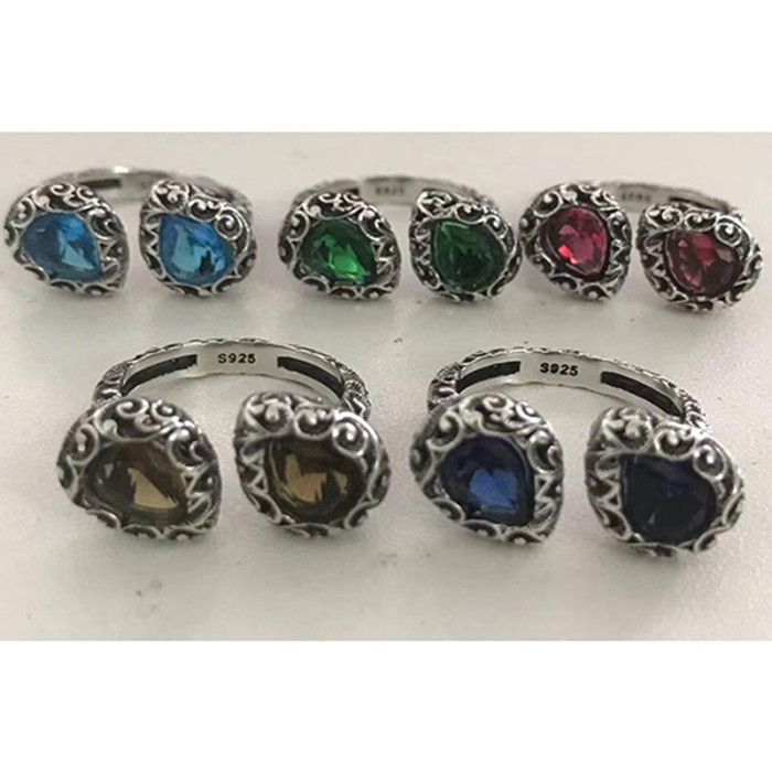 Nuovi arrivi: anelli in argento sterling 925 con vetro | Anelli vintage in argento popolari per le donne