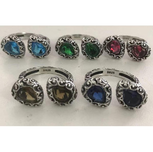 Anillos de cristal de plata de ley 925 recién llegados | Anillos de plata vintage populares para mujer
