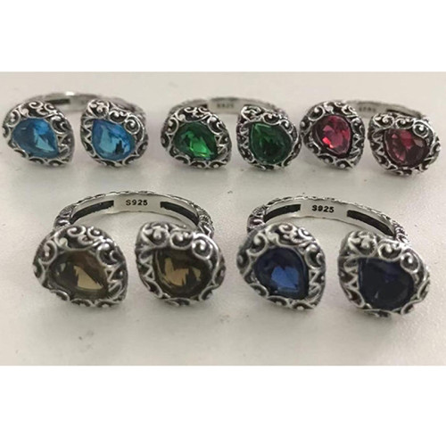 Nuovi arrivi: anelli in argento sterling 925 con vetro | Anelli vintage in argento popolari per le donne