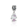 Colgantes de plata de ley 925 al por mayor | Dijes de Hello Kitty con circonitas para mujer