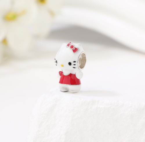 Ciondolo in argento stile hot all'ingrosso | Ciondoli semplici e carini in argento sterling 925 con Hello Kitty
