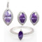 Wholesale Bridal Jewelry Sets | 925 Silver Luxury Zircon Glass Purple Jewelry Set For Women