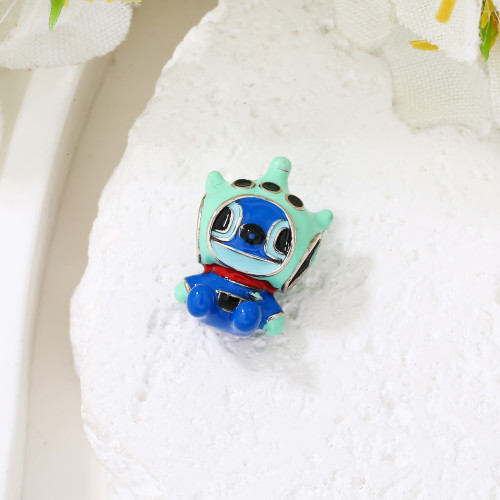 Custom Stitch Sterling Silver Pendant | Cute Style Enamel 925 Silver Pendant