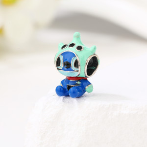 Custom Stitch Sterling Silver Pendant | Cute Style Enamel 925 Silver Pendant