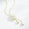 Wholesale Classic Daisy Green Flower 925 Silver Necklace Women | 18k Gold Zircon Necklace Silver