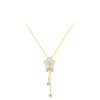 Wholesale Classic Flower 925 Sterling Silver Necklace Women |  18k Gold Zircon Necklace Silver