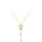 Wholesale Classic Daisy Green Flower 925 Silver Necklace Women | 18k Gold Zircon Necklace Silver