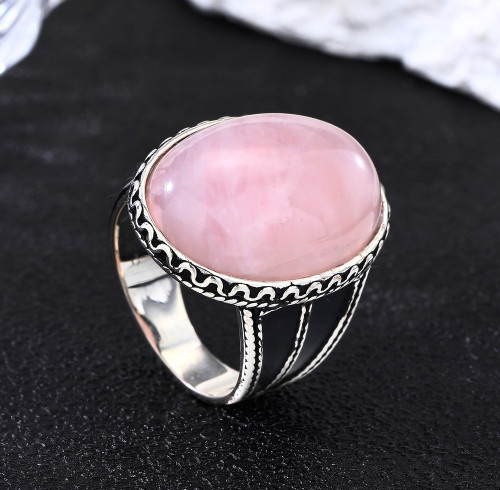 Classic Vintage Natural Stone Ring | High Quality Silver 925 Mens Wedding Rings