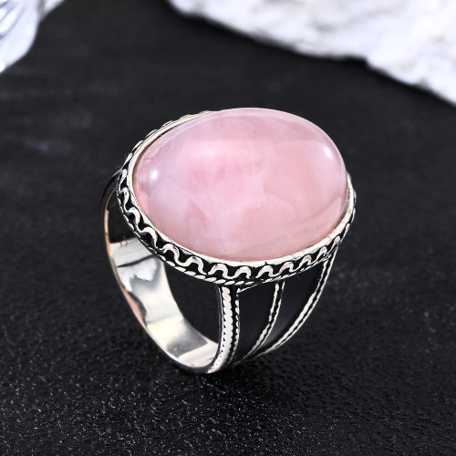 Classic Vintage Natural Stone Ring | High Quality Silver 925 Mens Wedding Rings