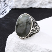 Hot Sale 925 Silver Dragon Agate Rings | Flash Stone Obsidian Personalized Mens Rings