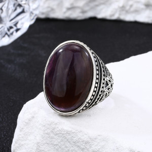 Hot Sale 925 Sterling Silver Rings Jewelry | Natural Stone Personalized Mens Rings