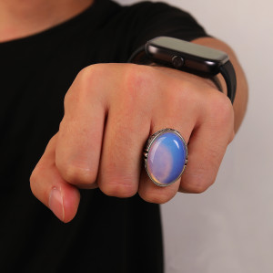 Factory Wholesale Men Silver Ring Jewelry | Fashion Vintage Natural Stone Ring